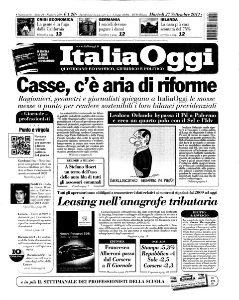 Italia oggi : quotidiano di economia finanza e politica